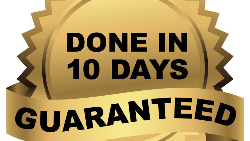 Done in 10 days guaranteed banner